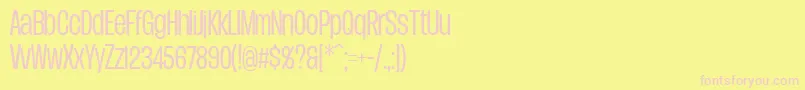 Шрифт DueraCondlighPersonal – розовые шрифты на жёлтом фоне