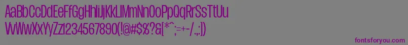 Шрифт DueraCondlighPersonal – фиолетовые шрифты на сером фоне
