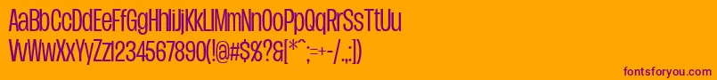 Шрифт DueraCondlighPersonal – фиолетовые шрифты на оранжевом фоне