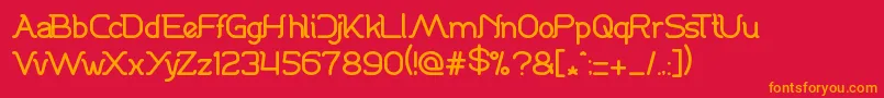 フォントDanceFever – 赤い背景にオレンジの文字