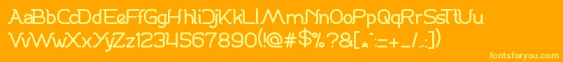 フォントDanceFever – オレンジの背景に黄色の文字