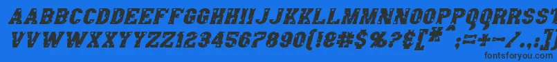 AngelArmsItalic Font – Black Fonts on Blue Background