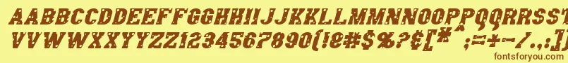 AngelArmsItalic Font – Brown Fonts on Yellow Background