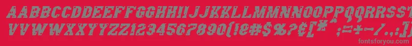 AngelArmsItalic-Schriftart – Graue Schriften auf rotem Hintergrund