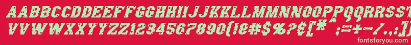 AngelArmsItalic Font – Green Fonts on Red Background