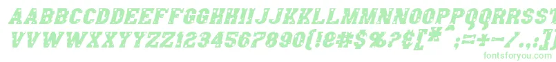 Police AngelArmsItalic – polices vertes sur fond blanc