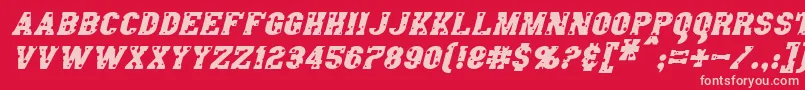 Czcionka AngelArmsItalic – różowe czcionki na czerwonym tle