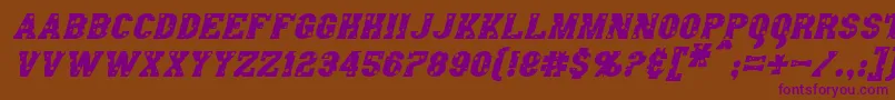 AngelArmsItalic Font – Purple Fonts on Brown Background