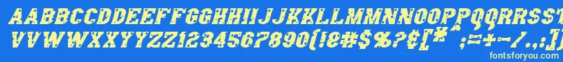 AngelArmsItalic Font – Yellow Fonts on Blue Background