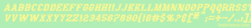 AngelArmsItalic Font – Yellow Fonts on Green Background