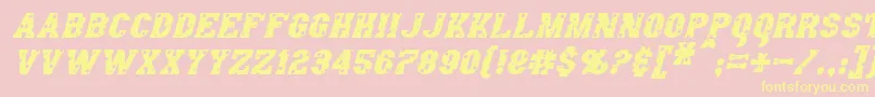 AngelArmsItalic Font – Yellow Fonts on Pink Background