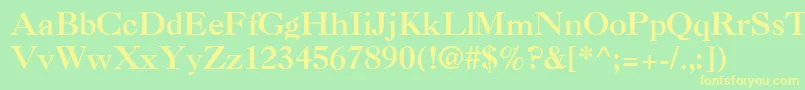 CasqueBold Font – Yellow Fonts on Green Background