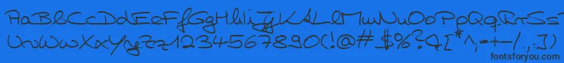 HwHillyDb Font – Black Fonts on Blue Background