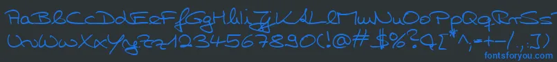 HwHillyDb Font – Blue Fonts on Black Background