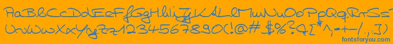 Шрифт HwHillyDb – синие шрифты на оранжевом фоне