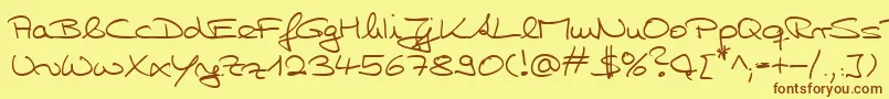 Шрифт HwHillyDb – коричневые шрифты на жёлтом фоне