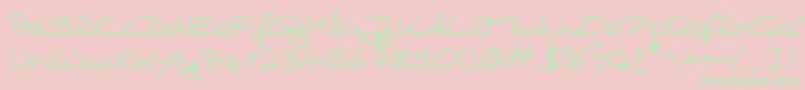 HwHillyDb Font – Green Fonts on Pink Background