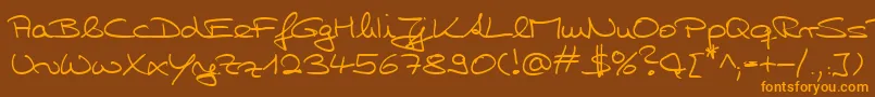 HwHillyDb Font – Orange Fonts on Brown Background