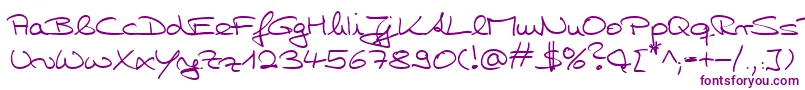 HwHillyDb-Schriftart – Violette Schriften auf weißem Hintergrund