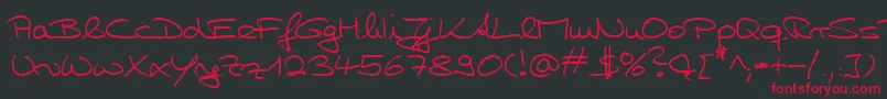 Шрифт HwHillyDb – красные шрифты на чёрном фоне