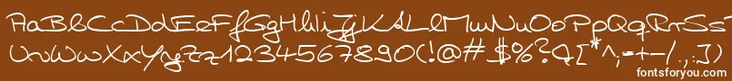 Шрифт HwHillyDb – белые шрифты на коричневом фоне