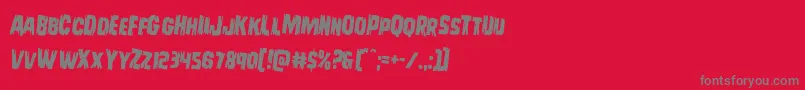 Leatherfacerotate2 Font – Gray Fonts on Red Background