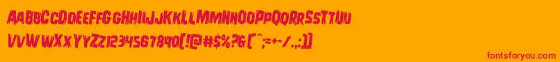 Leatherfacerotate2 Font – Red Fonts on Orange Background
