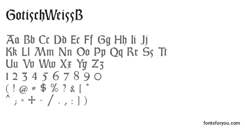 Fuente GotischWeissB - alfabeto, números, caracteres especiales