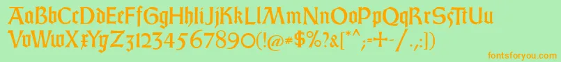 GotischWeissB Font – Orange Fonts on Green Background