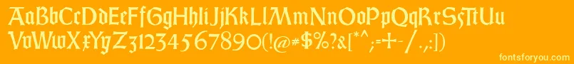 GotischWeissB Font – Yellow Fonts on Orange Background