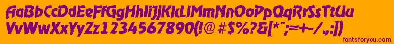 OnstagerandomXboldItalic Font – Purple Fonts on Orange Background