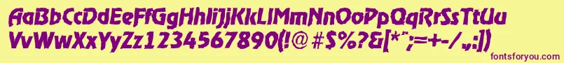 OnstagerandomXboldItalic Font – Purple Fonts on Yellow Background