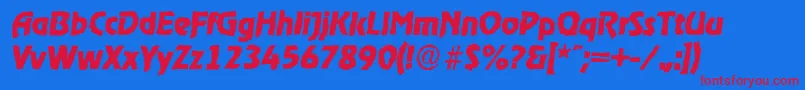 Шрифт OnstagerandomXboldItalic – красные шрифты на синем фоне