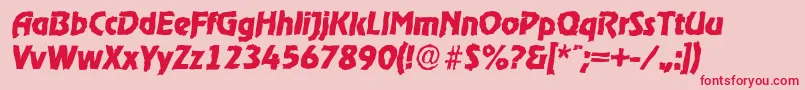 OnstagerandomXboldItalic Font – Red Fonts on Pink Background