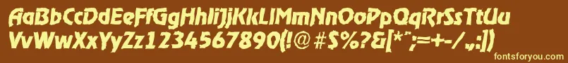 OnstagerandomXboldItalic Font – Yellow Fonts on Brown Background