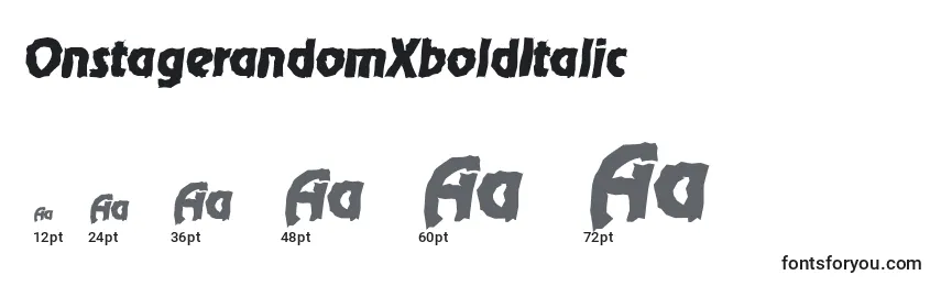 OnstagerandomXboldItalic Font Sizes
