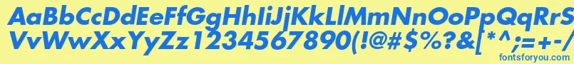 FavoritcBolditalic Font – Blue Fonts on Yellow Background