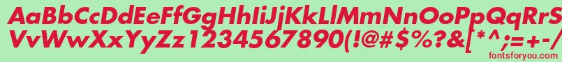 FavoritcBolditalic Font – Red Fonts on Green Background