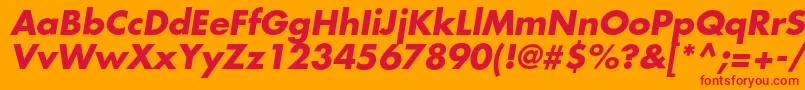 FavoritcBolditalic Font – Red Fonts on Orange Background