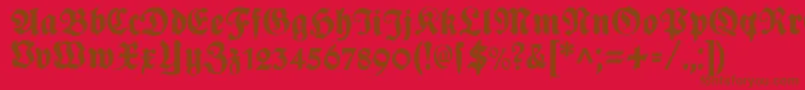 PlakatFrakturBlack Font – Brown Fonts on Red Background