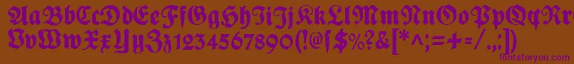 PlakatFrakturBlack Font – Purple Fonts on Brown Background