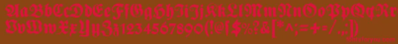 PlakatFrakturBlack Font – Red Fonts on Brown Background