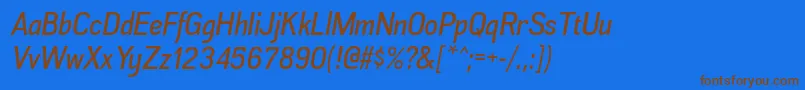 AkazanrgItalic Font – Brown Fonts on Blue Background