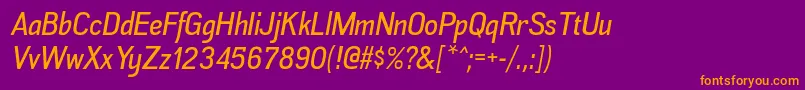 AkazanrgItalic Font – Orange Fonts on Purple Background