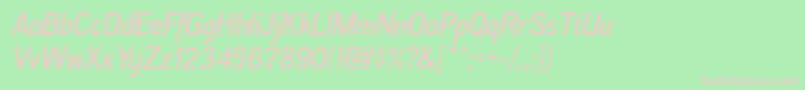 AkazanrgItalic Font – Pink Fonts on Green Background