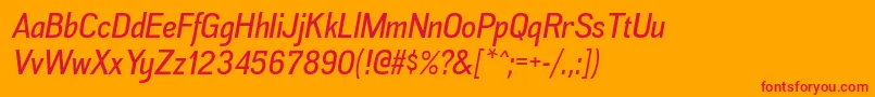 AkazanrgItalic Font – Red Fonts on Orange Background