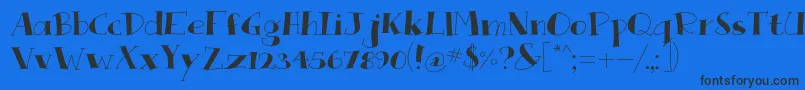 QueRompa Font – Black Fonts on Blue Background
