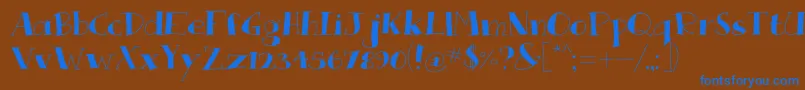 フォントQueRompa – 茶色の背景に青い文字