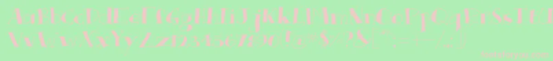 QueRompa-fontti – vaaleanpunaiset fontit vihreällä taustalla