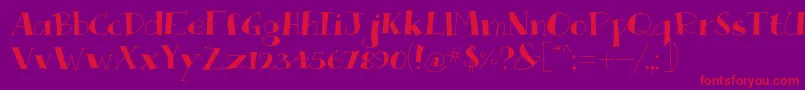 QueRompa-Schriftart – Rote Schriften auf violettem Hintergrund